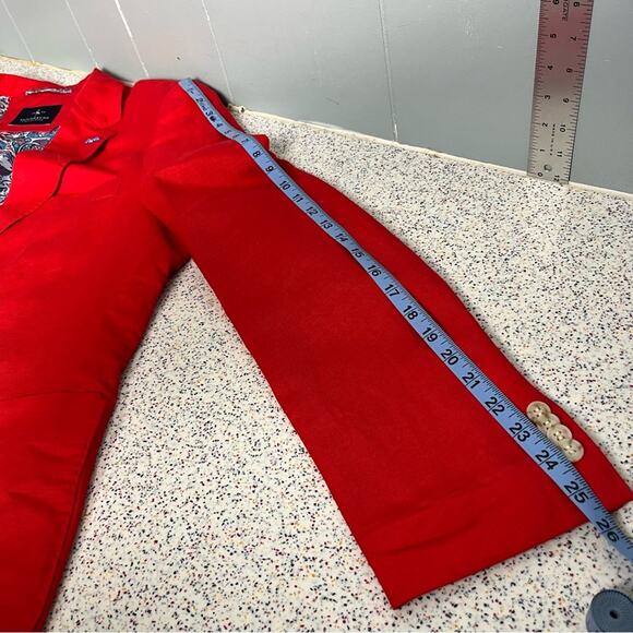 Taylorbyrd Signature Solid Red Linen Sport Coat Men’s Size 42R Summer Americana - Picture 8 of 9
